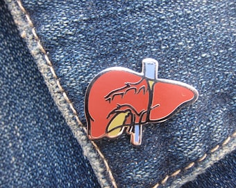 Liver Enamel Lapel Pin- EP111- Liver, Digestive System, Organs and Medical Pins