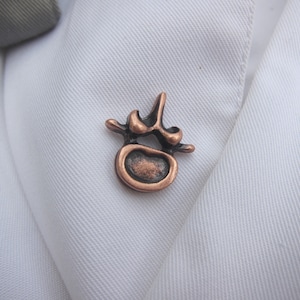 Copper Vertebrae Lapel Pin- CC594C- Chiropractor and Anatomy Pins- Spine, Neuromuscular and Alternative Medicine Lapels