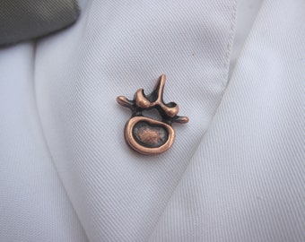 Copper Vertebrae Lapel Pin- CC594C- Chiropractor and Anatomy Pins- Spine, Neuromuscular and Alternative Medicine Lapels