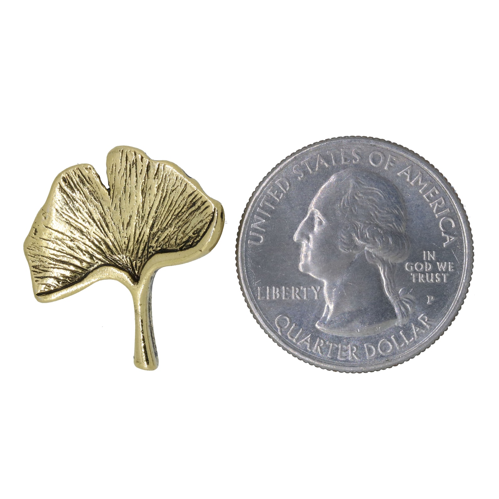 Ginkgo Leaf Gold Dipped Pewter Lapel Pin- CC646G- Gingko, Maidenhair ...
