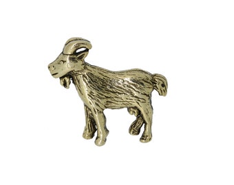 Goat Gold Dipped Pewter Lapel Pin- CC639G- Goat, Farm, Farming, G.O.A.T, Greatest of all time, Mascot and Livestock Pins