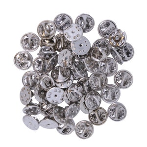 100 Silver Tie Tacks Blank Pins With Clutch Back Lapel / Scatter