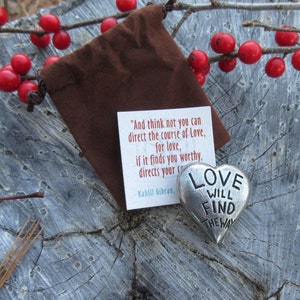 Love Will Find the Way Pocket Compass Heart Shaped Compass for Your Valentine or Sweetheart image 2