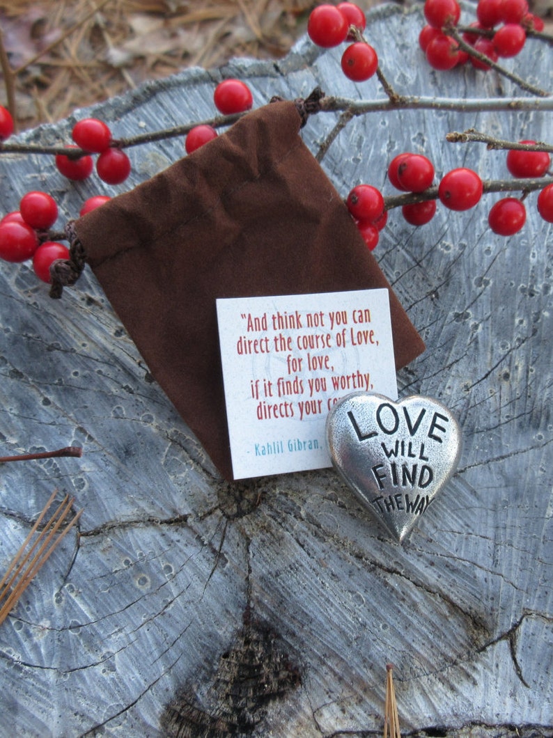 Love Will Find the Way Pocket Compass Heart Shaped Compass for Your Valentine or Sweetheart image 2