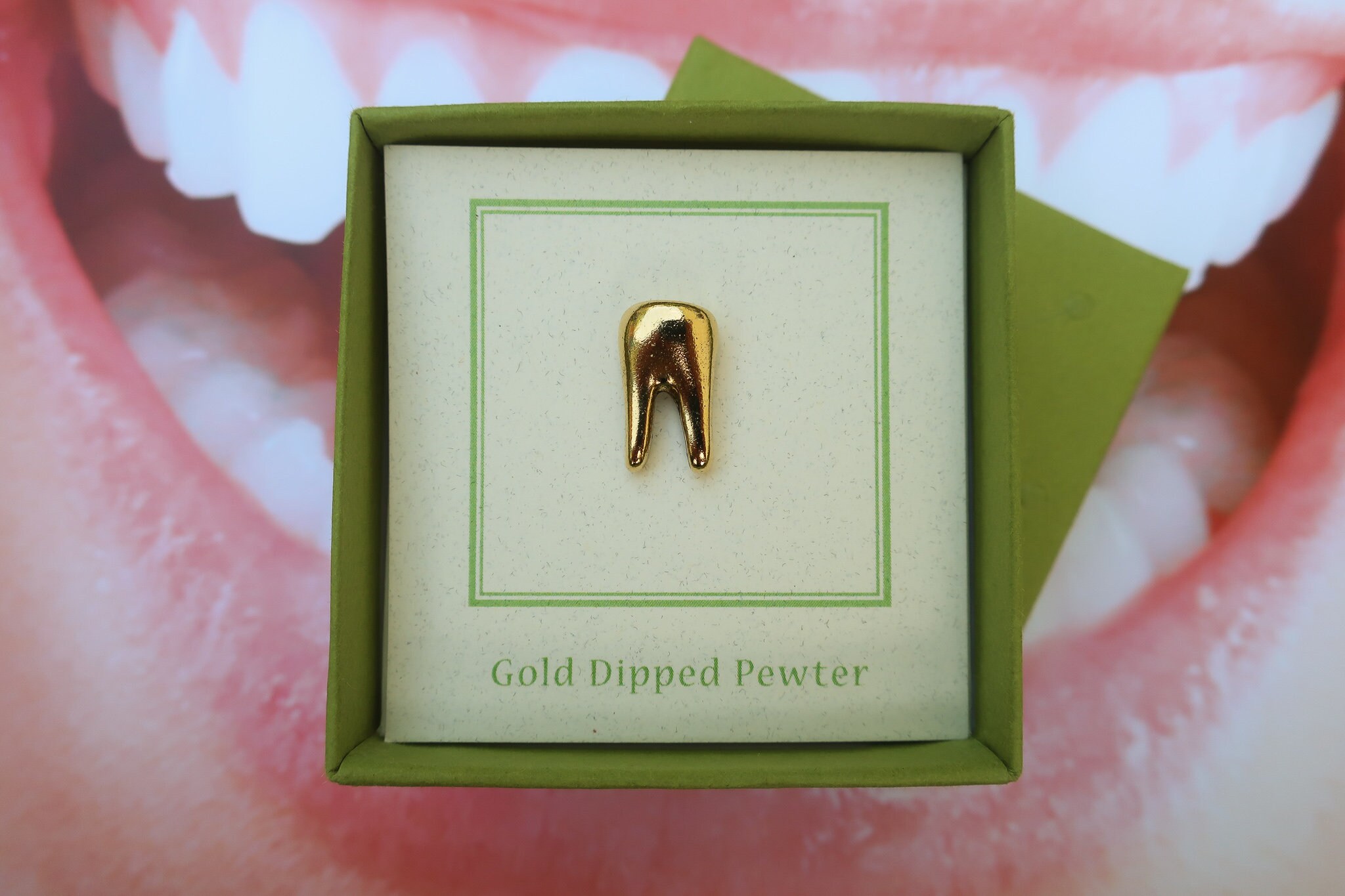 Tooth Gold Dipped Pewter Lapel Pin CC385G Teeth Pins for Etsy