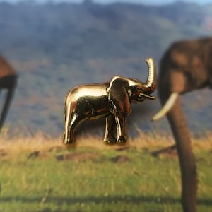 Elephant Gold Dipped Pewter Lapel Pin- CC248G- Elephant, Savannah, Asia and African Animals, Animal, Zoo, and Wildlife Pins