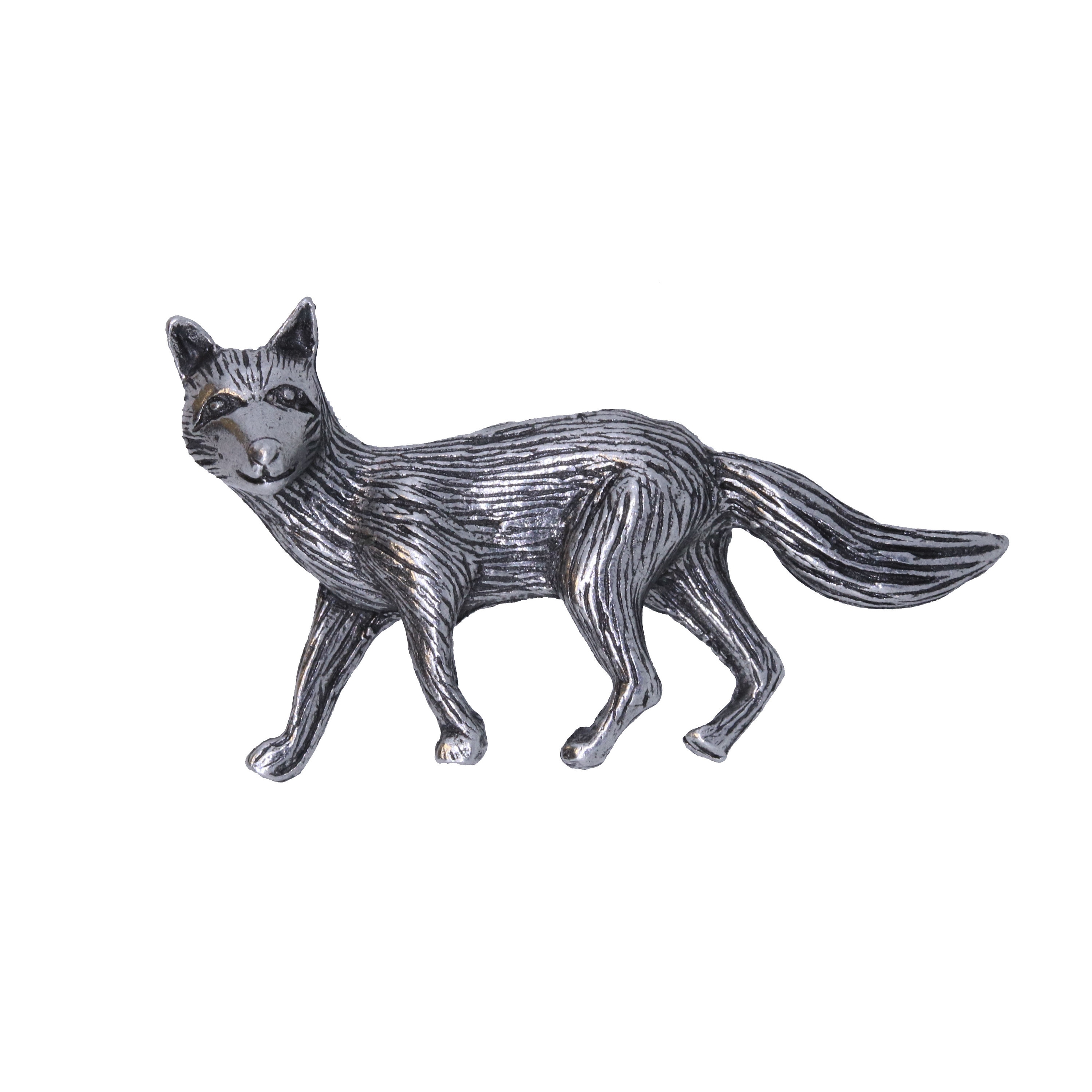 Fox Pewter Lapel Pin- CC704- Fox, Woodland Animals e Animal Lapel Pins