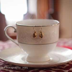 Gold Coffee Bean Earrings
