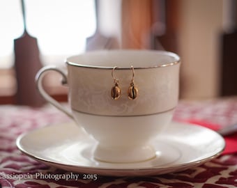 Gold Coffee Bean Earrings