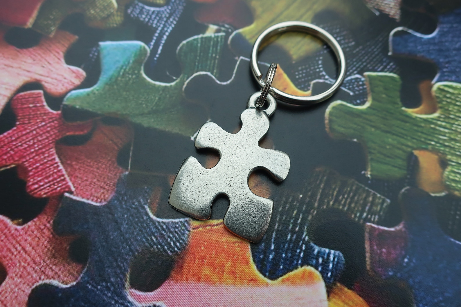 Puzzle Piece Keychain Etsy