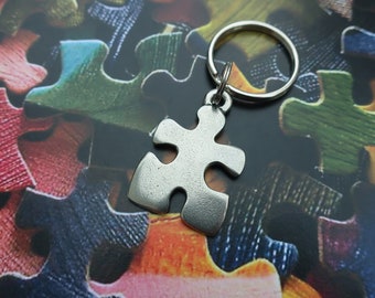 puzzelstuk sleutelhanger-K165- essentieel stuk, legpuzzel stukjes en puzzel lover geschenken en accessoires