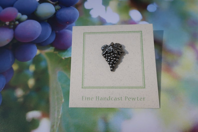 Grapes Lapel Pin CC259 Pewter Vineyard and Wine Gifts and Pins image 4