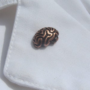 Copper Brain Lapel Pin CC157C Neurology and Medical Pins for Doctors and Nurses Hospital and Anatomy Pins image 5