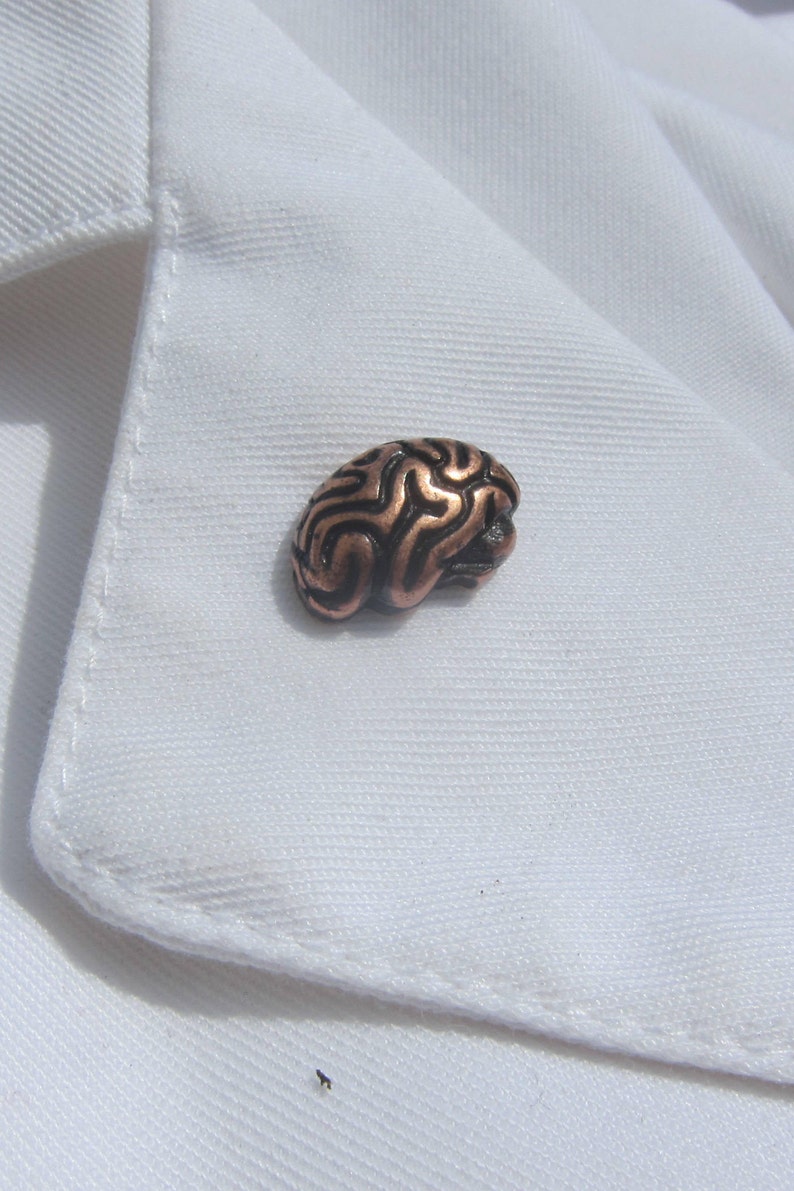 Copper Brain Lapel Pin CC157C Neurology and Medical Pins for Doctors and Nurses Hospital and Anatomy Pins image 5