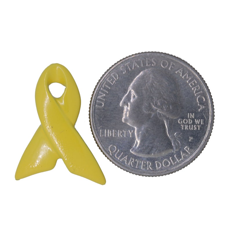Yellow Ribbon Pin- Raise Awareness for Adoption, Bladder and Liver Cancer, Endometriosis, Hope, Hunger, Military, and Suicide Prevention image 5