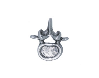 Vertebra Pewter Lapel Pin-  CC594-  Chiropractor and Anatomy Pins- Spine, Neuromuscular, and Alternative Medicine Lapels