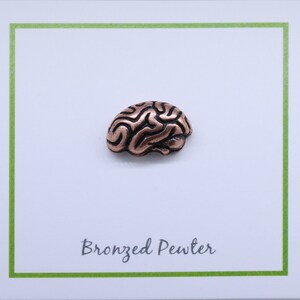 Copper Brain Lapel Pin CC157C Neurology and Medical Pins for Doctors and Nurses Hospital and Anatomy Pins image 4