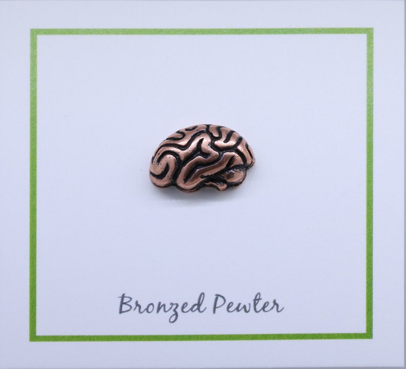 Copper Brain Lapel Pin CC157C Neurology and Medical Pins for Doctors and Nurses Hospital and Anatomy Pins image 4