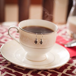 Silver Coffee Bean Earrings