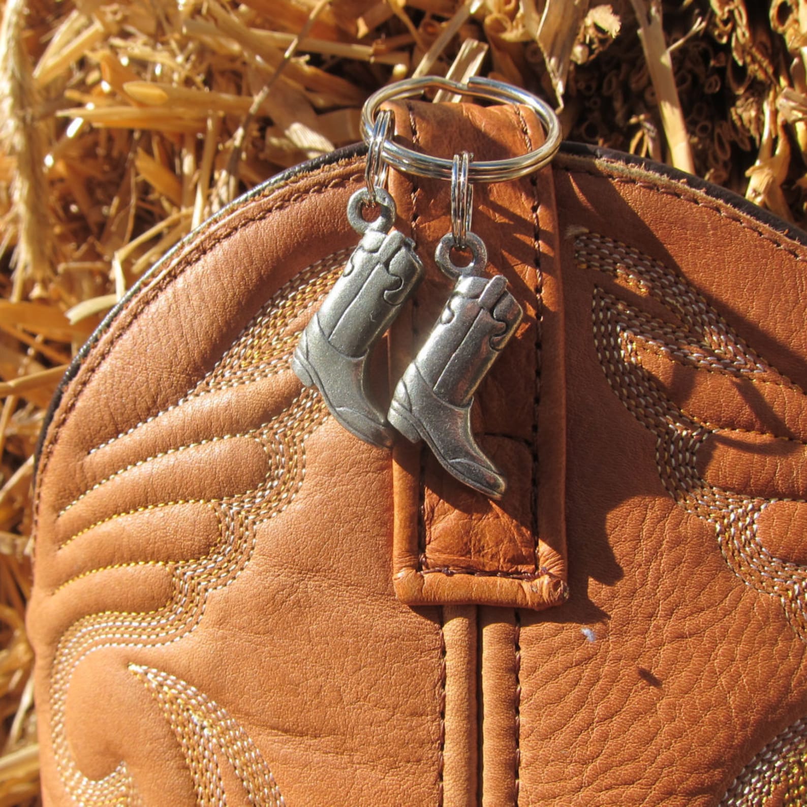 Cowboy Boots Keychain Etsy
