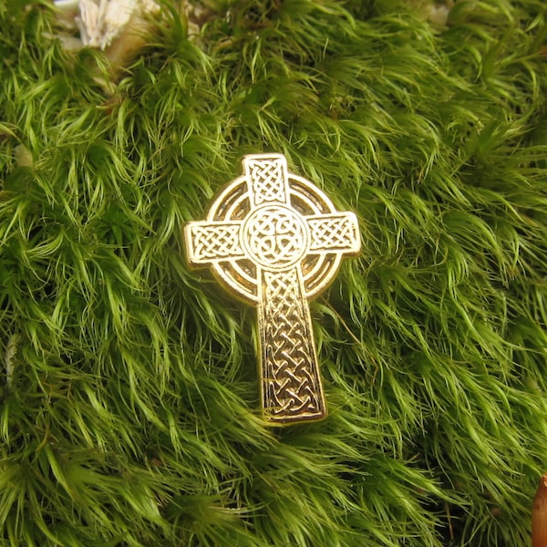 Gold Celtic Cross Lapel Pin-CC512G- Celtic, Irish, Gaelic, and Cross and Religious Pins