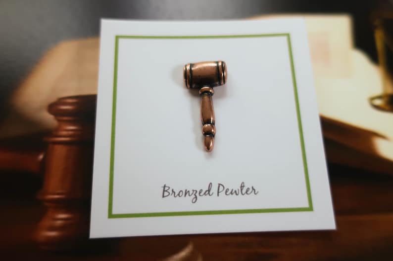 Gavel Copper Lapel Pin-cc553c-law, Courts of Law, Succession, Mallet ...