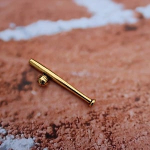 Baseball und Fledermaus Gold Anstecknadel - CC162G- Baseball, BBall, T-Ball, Sport, Amerikanisch, Little League
