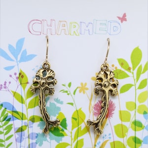 Neuron Gold Dipped Pewter Dangle Earrings from our Charmed Collection- CHE128G- Neuron, Brain, and Medical Earrings and Accessories