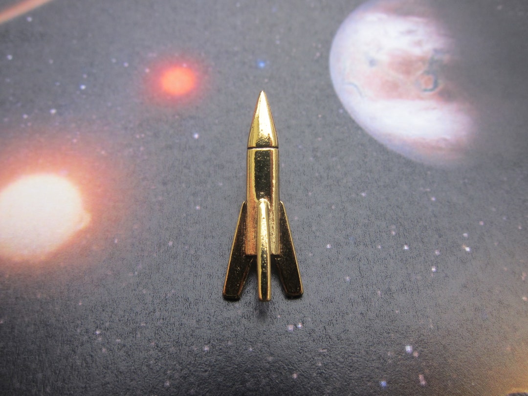 Gold Rocket Lapel Pin CC212G Missile, Spacecraft, Aircraft, and Rocket