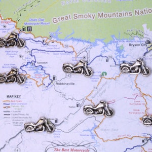 Motorrad Map Pins - Verfolgen Sie vergangene Fahrten oder planen Sie Routen mit unserem 10-teiligen Set von Motorrad-Reißzwecken