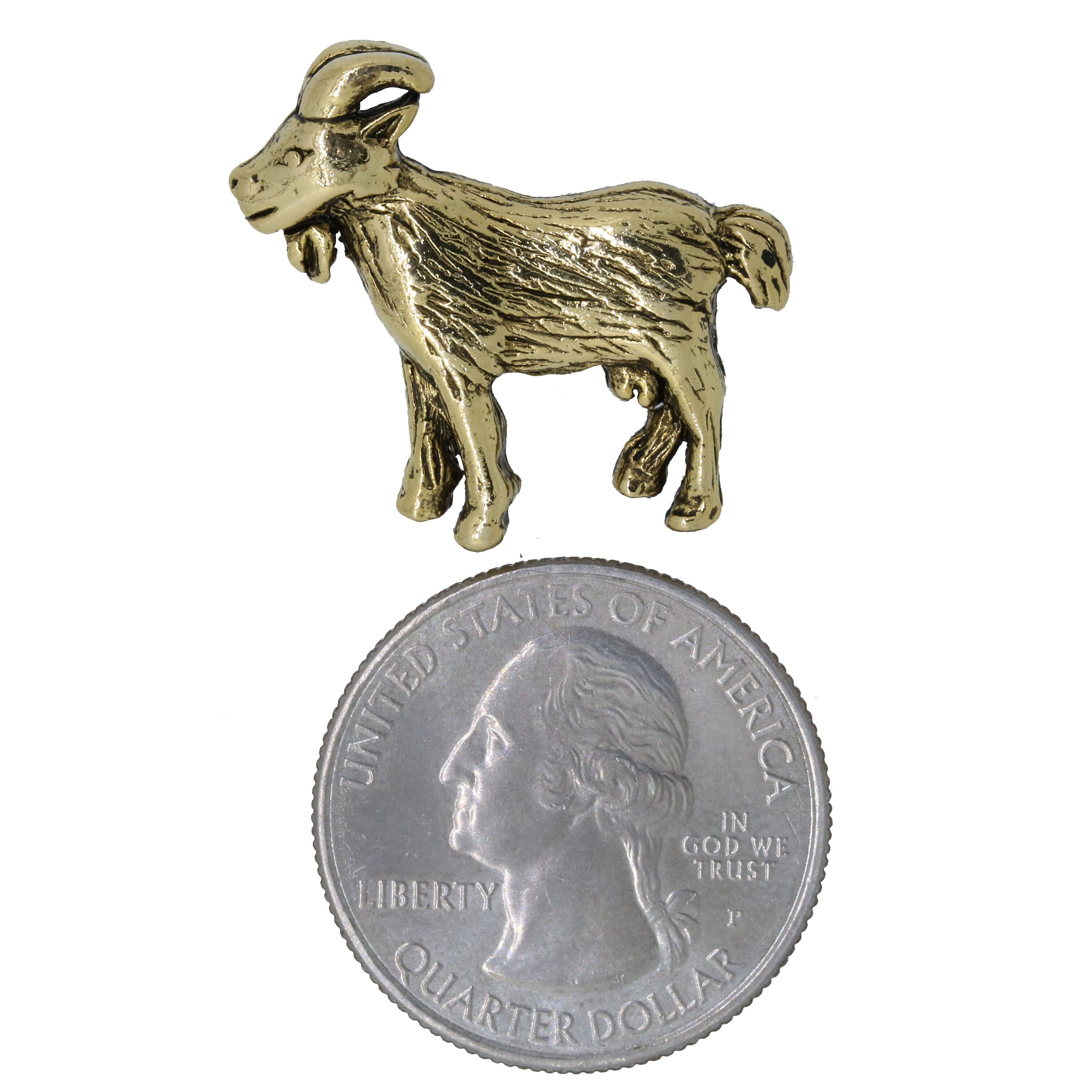 Goat Gold Dipped Pewter Lapel Pin- CC639G- Goat, Farm, Farming 