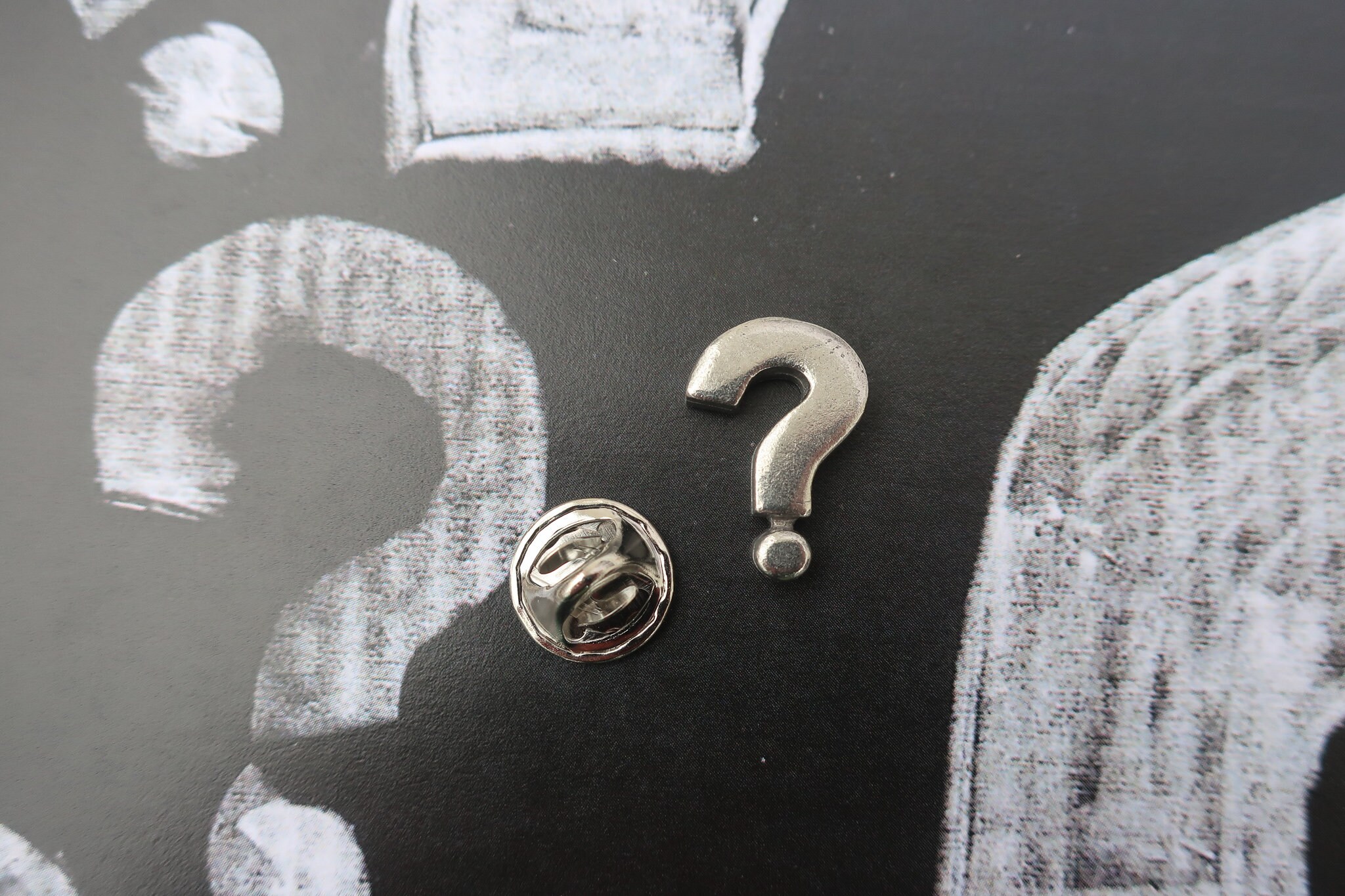 Question Mark Pewter Lapel Pin CC647 Question Punctuation Etsy