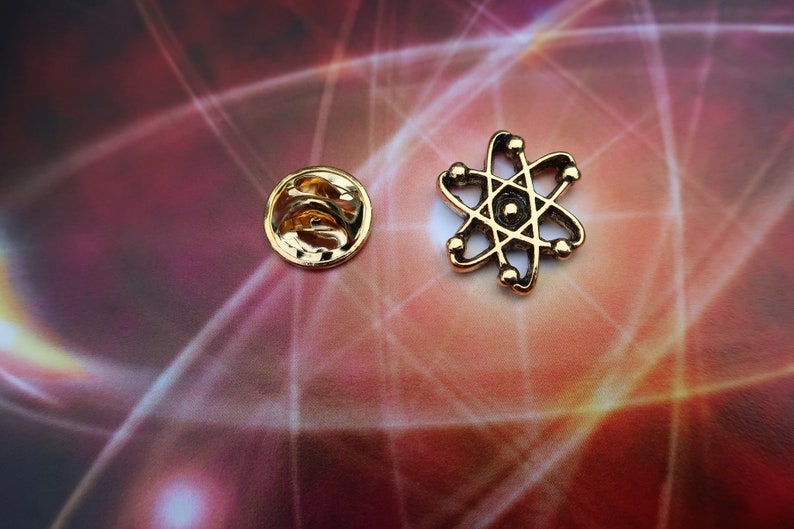 Gold Atom Lapel Pin CC306G Science Lapel Pins for Nerds Etsy