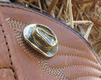 Gold Cowboy Hat Lapel Pin-CC451G- Cowboy, Rodeo, Cowgirl, Western Pins