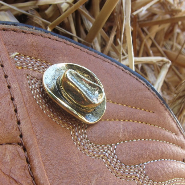 Gold Cowboy Hat Lapel Pin-CC451G- Cowboy, Rodeo, Cowgirl, Western Pins