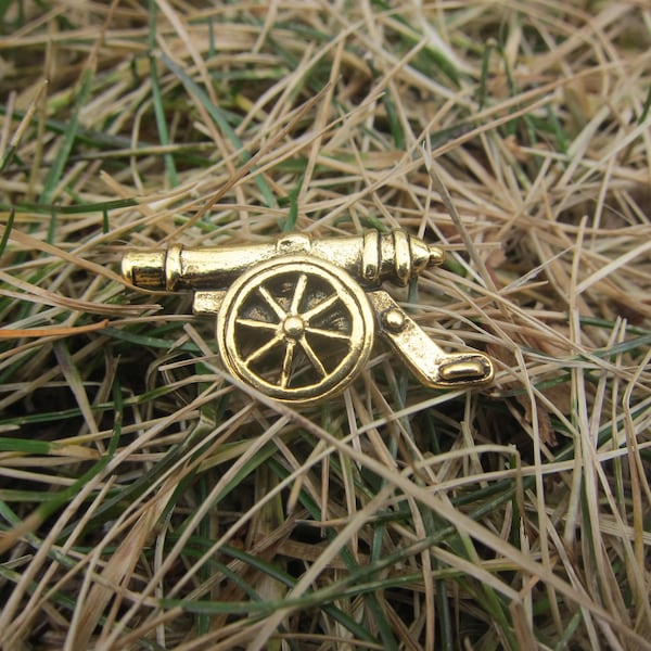 Gold Kanonen-Anstecknadel- CC340G- Waffen und Waffen, Bürgerkrieg, Geschichte und Monument Anstecknadeln