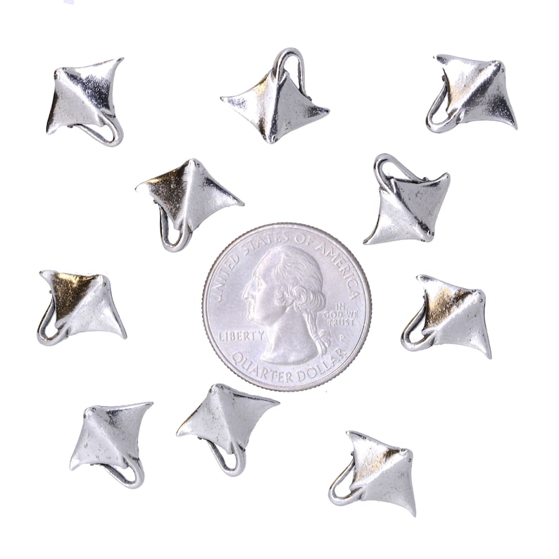 Stingray Pushpins Gold or Silver Set of 10-Home Office Aquarium, Marine, and Sea Animal Decor and Accessories image 6