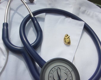 Gold Human Heart Lapel Pin- CC389G- Medical, Anatomy, and Healthcare Pins for Nurses and Doctors