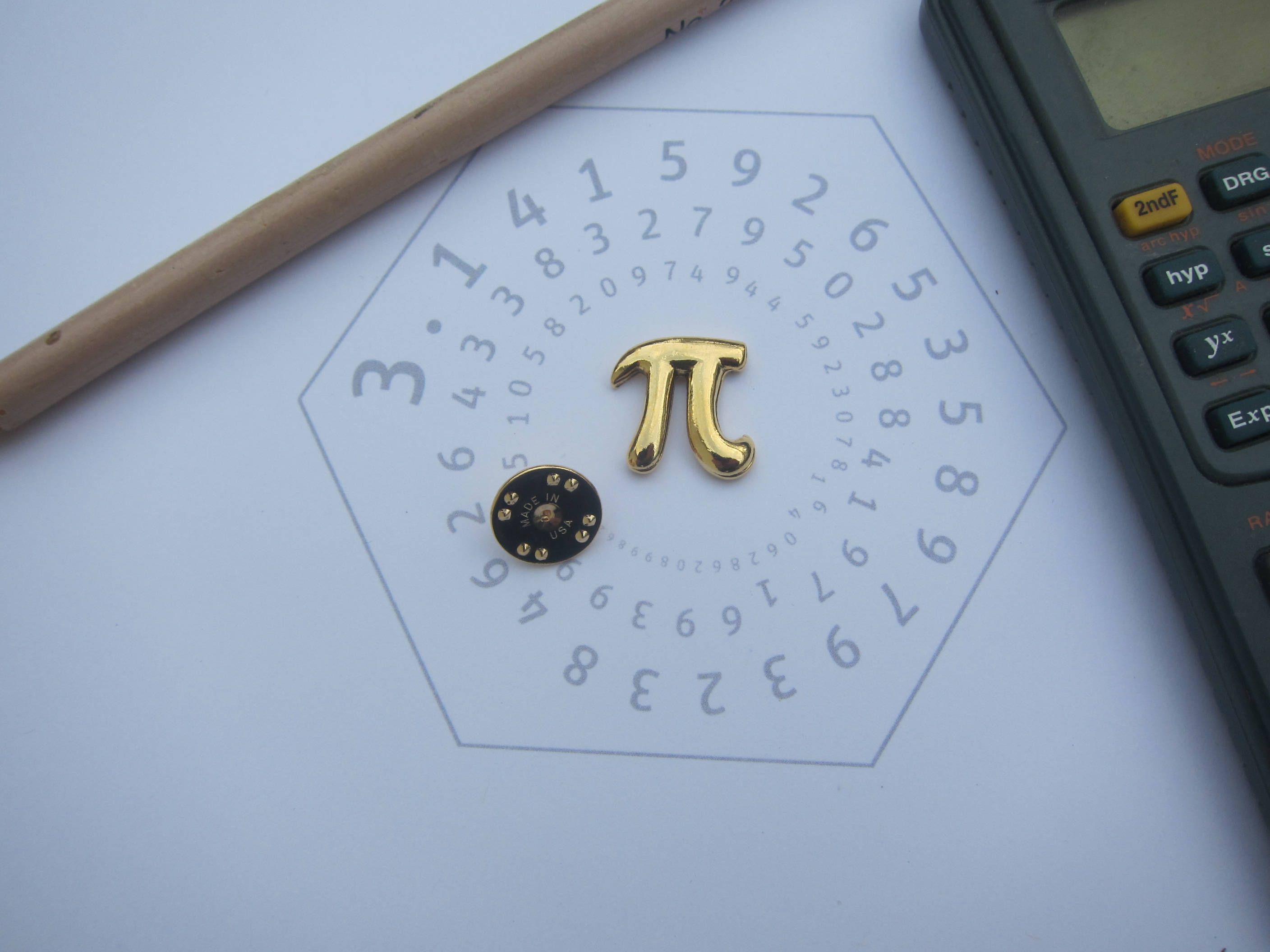 Gold Pi Lapel Pin- CC295G- Math Pins for Mathematicians, Math Teachers ...