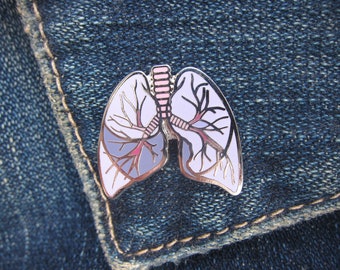 Lungs Enamel Lapel Pin- EP108- Lungs, Asthma, Respiratory, and Anatomy Pins