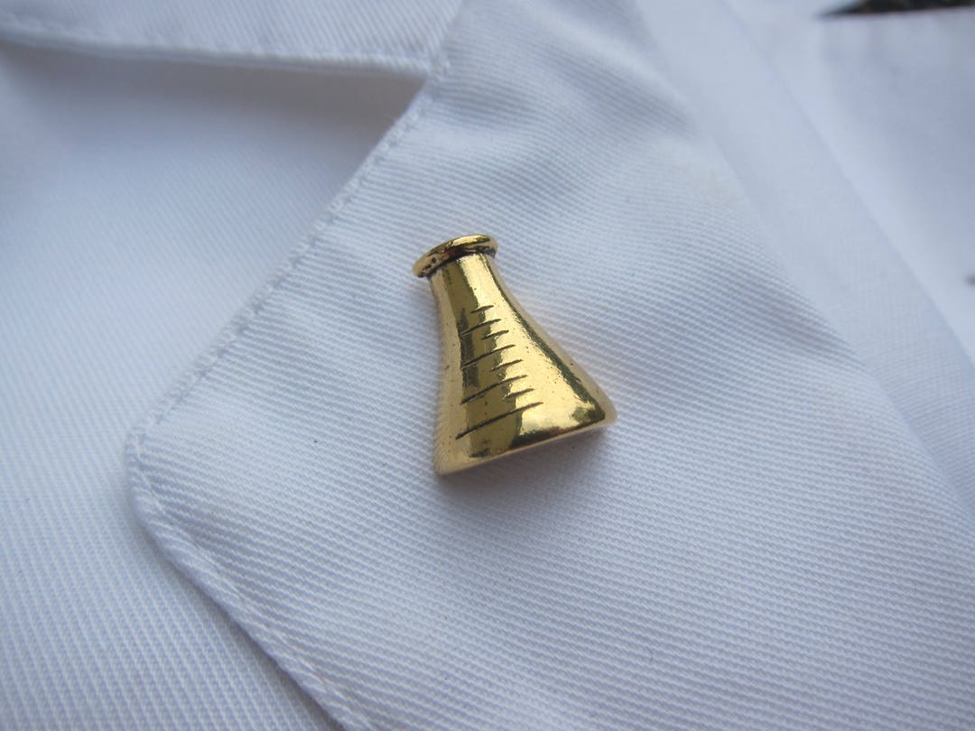Gold Flask Lapel Pin CC296G Science and Laboratory Pins for Scientists