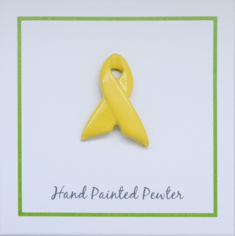 Yellow Ribbon Pin- Raise Awareness for Adoption, Bladder and Liver Cancer, Endometriosis, Hope, Hunger, Military, and Suicide Prevention image 7