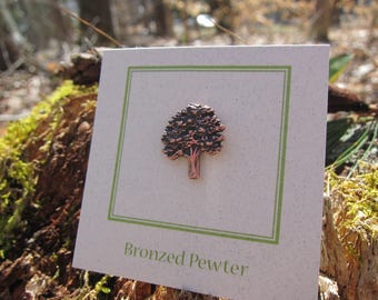 Copper Oak Tree Lapel Pin- CC363C- Oak, Tree, Nature, and Woods Pins