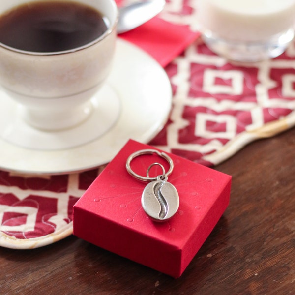 Coffee Bean Keychain- K112- Coffee Lover Gifts- Coffee Addict