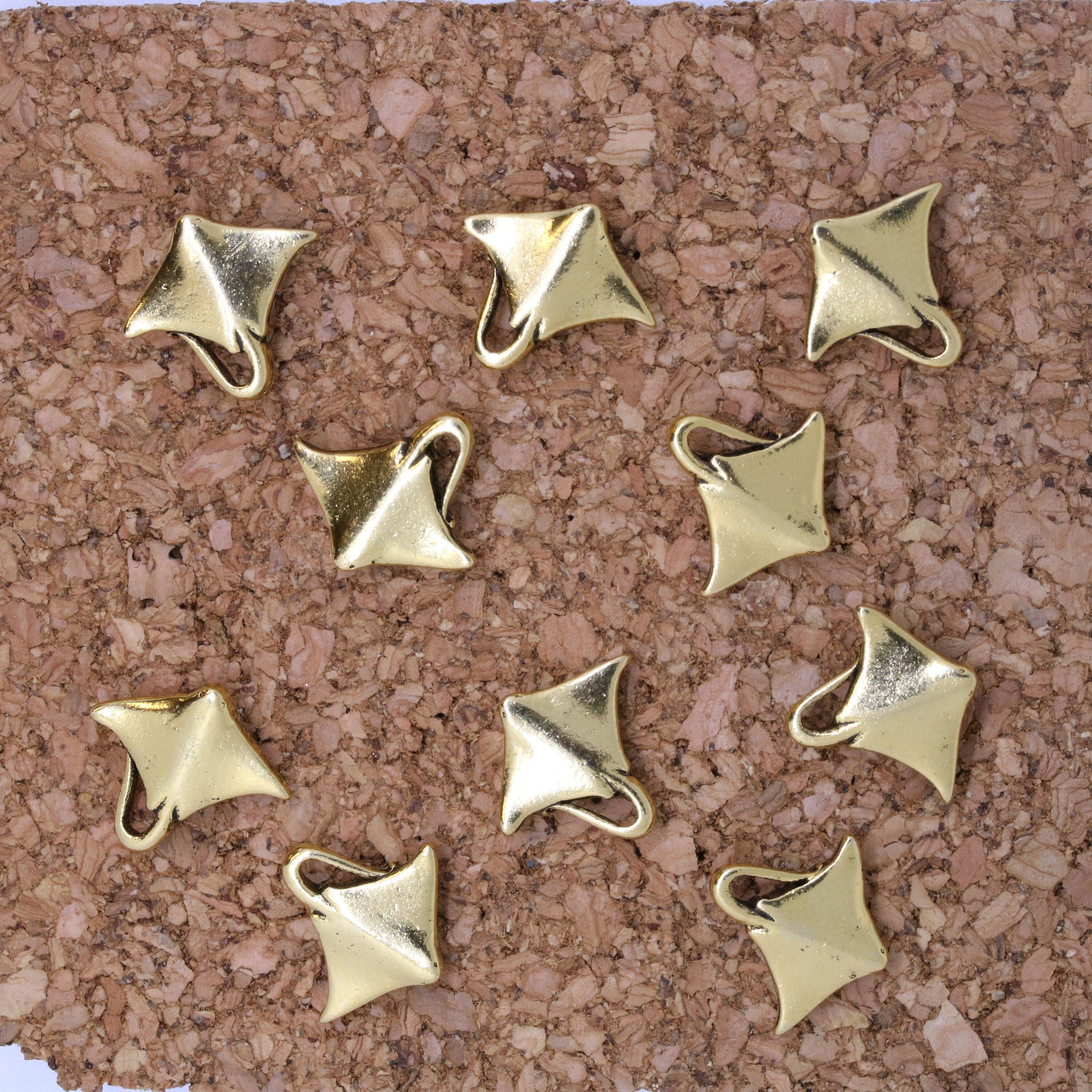 Stingray Pushpins- Gold or Silver- Set of 10-Home Office- Aquarium, Marine, and Sea Animal Decor and Accessories