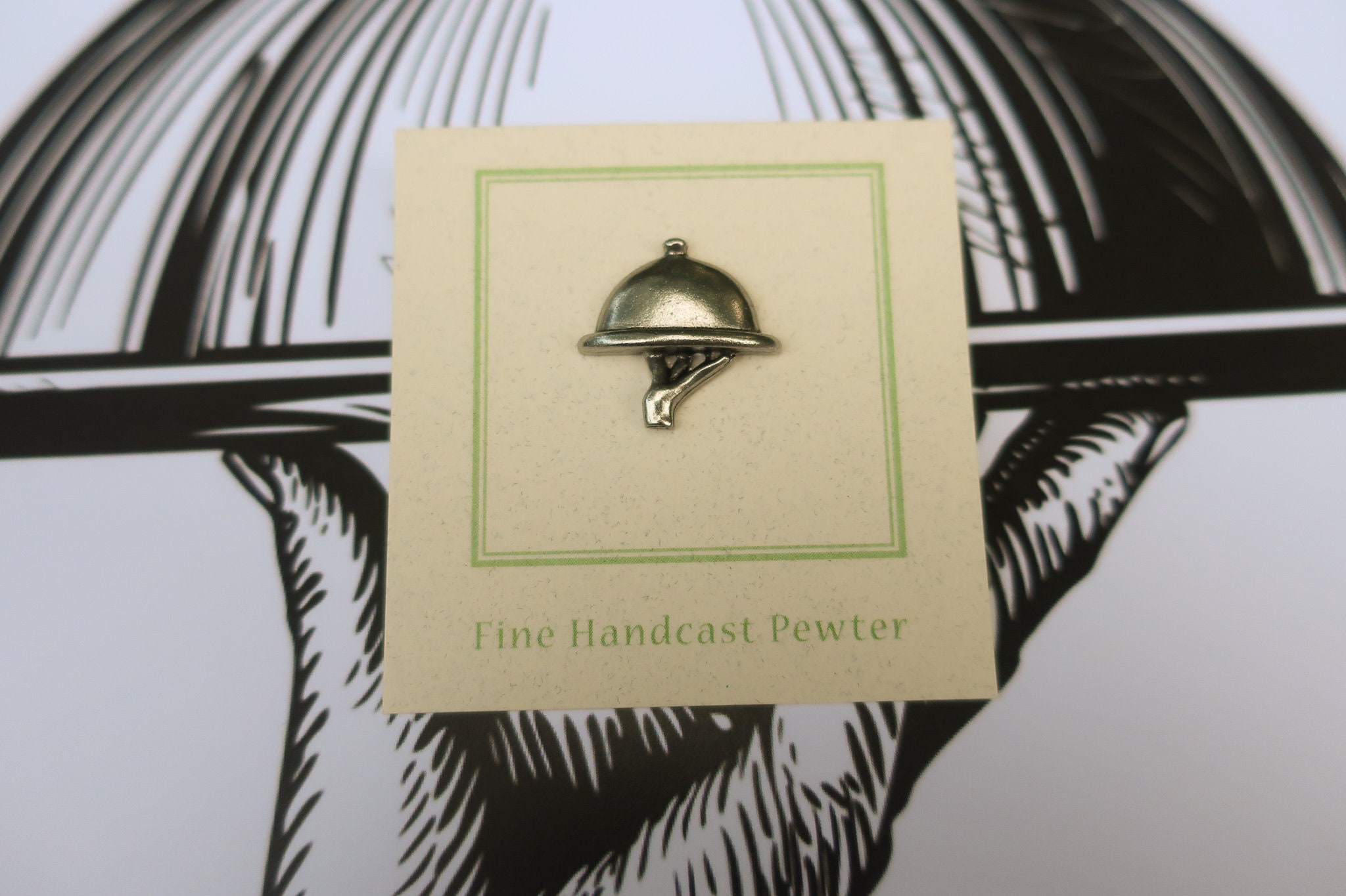 Waiter's Tray Pewter Lapel Pin- CC476- Restaurant, Catering, Server ...