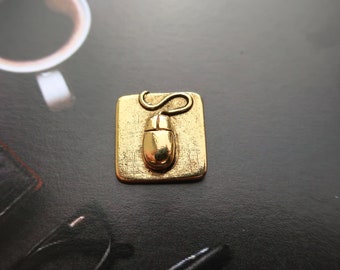 Computer Maus Gold getaucht Zinn Anstecknadel - CC307G- Computer, Technologie und IT und Gaming Pins