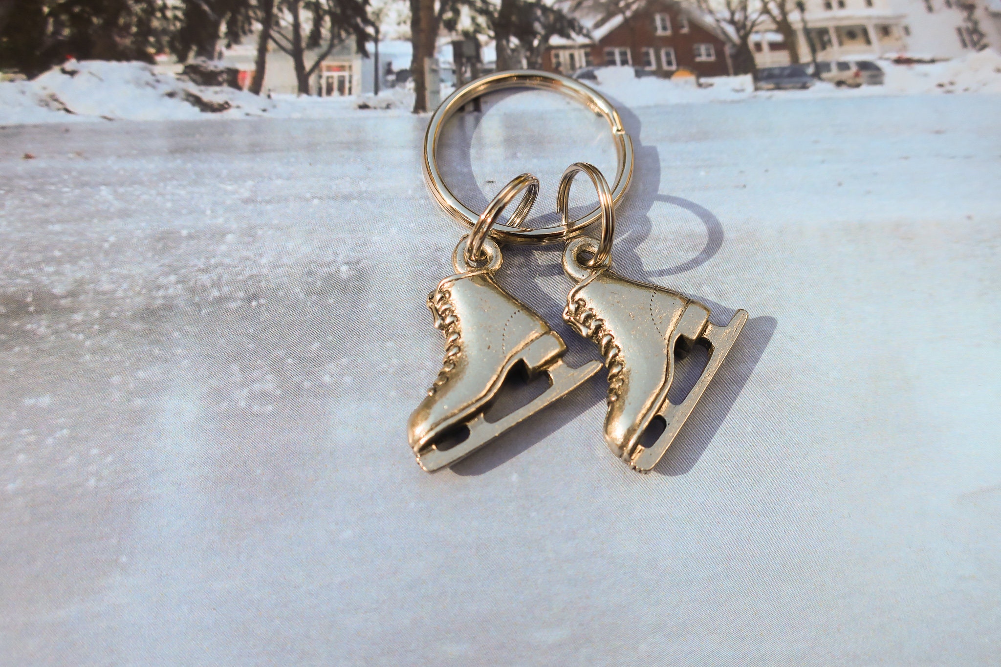 ghost ICE キーフック Figure Skate Keychain- K101- Pewter Ice Skating Gifts - Etsy