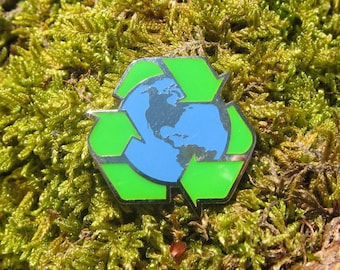 Reciclar Pino Esmalte da Terra - EP102- Reduzir, Reutilizar, Reciclar, Pinos do Dia da Terra e do Meio Ambiente