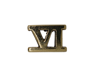 Roman Numeral 6 Gold Lapel Pin- CC609G-VI- Roman Numerals and Number Pins